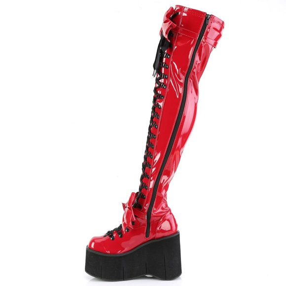 Gothic Platform Lace Up Thigh High Boots - Picture 4 of 5